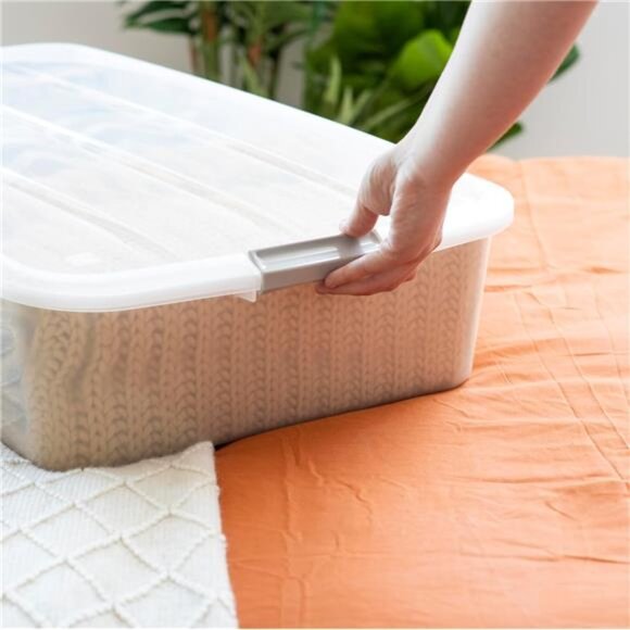 50 Qt Plastic Under Bed Storage Organizer Bin Container with Secure Lids - Picture 6 of 7